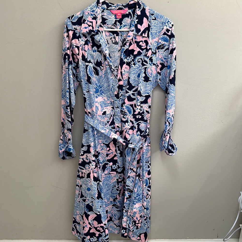 Lilly Pulitzer Mira Midi shirt dress Amore 10 EUC